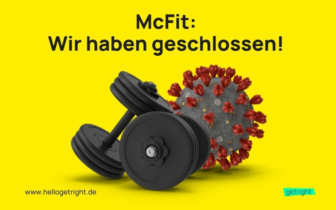 MCFit Fitnessstudio geschlossen Corona